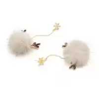 雪花鹿角毛毛球耳环新款2020年感秋冬圣诞节礼物耳饰品
