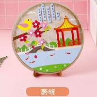 diy古诗词粘贴画剪纸儿童早教手工制作材料创意礼物