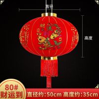 春节大红灯笼结婚阳台大门灯笼防水乔迁灯笼新年装饰植绒长杆灯笼