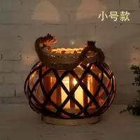 风灯灯笼庭院装饰复古美式带绳柳编灯笼编织家居装饰古风灯笼