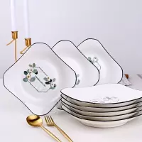 盘子陶瓷 创意陶瓷盘子碟子家用菜碟陶瓷盘碟盘子如意盘方盘
