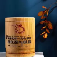 复古竹子创意笔桶办公文具摆件竹制学生笔筒文房四宝毛笔架