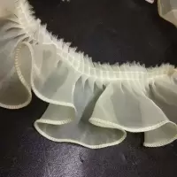 diy立体弹力褶皱花边辅料衣袖帽领裙摆装饰蕾丝双欧纱布边