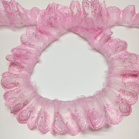 diy立体弹力褶皱花边辅料衣袖帽领裙摆装饰蕾丝双欧纱布边