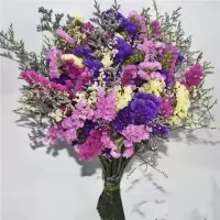 云南勿忘我干花花束大束带花瓶花篮ins晶情人草装饰摆件