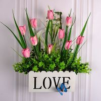 仿真花挂墙栅栏套装挂篮墙壁饰吊篮室内挂壁挂摆设墙面装饰假花