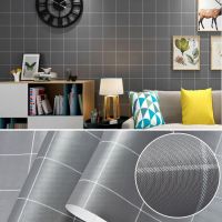 ins墙纸自粘格子温馨宿舍壁纸女孩寝室衣柜子书桌防水墙贴纸