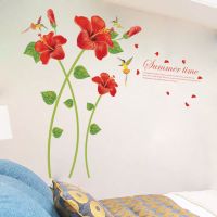 玫瑰花墙纸贴画卧室花朵墙壁纸温馨客厅客厅布置装饰自粘贴纸贴花