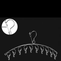 加厚晾衣架不锈钢加粗晾袜子架儿童宝宝多功能衣服多夹子晒衣架