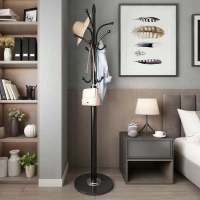 欧式衣帽架落地简约现代门厅卧室铁艺立式大衣架大理石挂包架