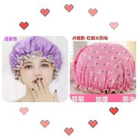 双层加厚防水成人女款浴帽厨房帽子防尘防油烟头套洗头洗澡浴帽