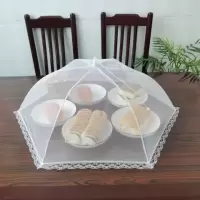白色长方形折叠拆洗菜罩子大号餐桌食物罩防蝇尘菜盖子小号圆形罩