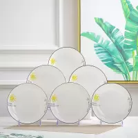 家用菜盘4/10个盘子方形盘景德镇陶瓷餐具圆盘果盘四方盘碟子组合