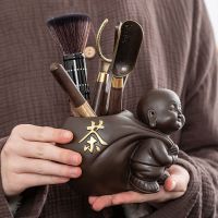 茶具配件功夫铜六君子套装紫砂茶宠摆件黑檀木茶道六君子