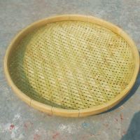 竹编制品有孔竹筛竹编篮子晾晒簸箕收纳筐圆形竹匾竹编洗菜篮子