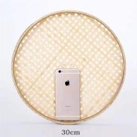 簸箕竹编制品筛子细孔竹制品单个家用簸萁筲箕手工编织晒东西