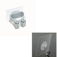 免打孔挂拖把架 卫生间拖把挂钩浴室粘钩扫把挂架卡座拖把夹挂钩