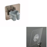 免打孔挂拖把架 卫生间拖把挂钩浴室粘钩扫把挂架卡座拖把夹挂钩