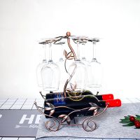 红酒架摆件倒挂家用高脚杯架葡萄创意欧式酒瓶客厅酒柜装饰品套装