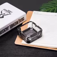 欧式烟灰缸家用水晶玻璃烟灰缸客厅宾馆网吧个性方形小号床上烟缸