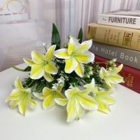 仿真花百合花玫瑰假花塑料花室内家居客厅塑料花餐桌摆件花艺装饰