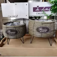 草编藤编花盆创意手工编织欧式插花绿萝多肉柳编壁挂编织花篮手提