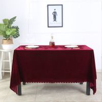 红色会议桌桌布办公桌绒布桌布简约会议室台布平铺桌布加厚金丝绒