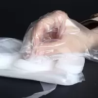 加厚一次性手套餐饮美发手膜食品吃龙虾透明塑料pe薄膜手套