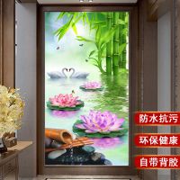 3d玄关自粘墙贴画大自然风景过道走廊背景墙装饰画防水防潮壁画