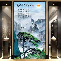 3d玄关自粘墙贴画大自然风景过道走廊背景墙装饰画防水防潮壁画