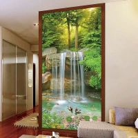 3d玄关自粘墙贴画大自然风景过道走廊背景墙装饰画防水防潮壁画