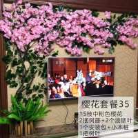 仿真樱花树藤婚庆拱门墙面装饰室内客厅假花藤条大型吊顶塑料树枝