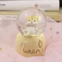 迷你龙猫水晶球发光摆件音乐盒圣诞礼品教师节生日礼物送女生闺蜜