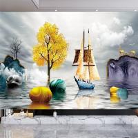 中式客厅书房卧室办公室现代装饰画墙贴自贴防水涂层防污保护