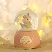 水晶球音乐盒八音盒带雪花可发光生日礼物女生儿童女孩闺蜜朋友