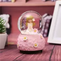 水晶球音乐盒八音盒带雪花可发光生日礼物女生儿童女孩闺蜜朋友