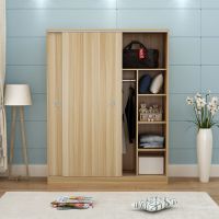 实木衣柜推拉门简约现代型移门木质2门卧室整体组装柜