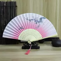 中国风汉服扇子折扇女式霸王别姬樱花古风古典舞蹈学生夏季小折叠