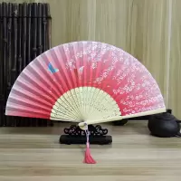 中国风汉服扇子折扇女式霸王别姬樱花古风古典舞蹈学生夏季小折叠