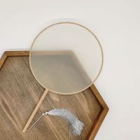 古风汉服扇子工笔手绘国画扇子圆形仿古真丝空白团扇宫扇美术扇