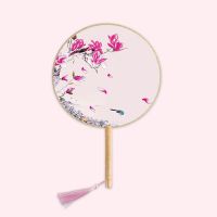 古风折扇古典团扇宫廷中国风宫扇女复古工艺木柄圆扇汉服舞蹈扇子