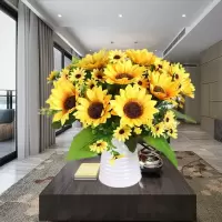 仿真花向日葵花束假花绢花塑料花单支太阳花装饰花客厅仿真小摆件
