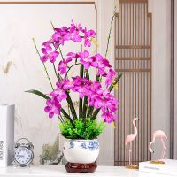 仿真花套装蝴蝶兰花假花盆栽客厅电视柜装饰花客厅室内摆件塑料花