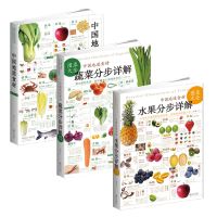 3册 蔬菜分步+水果分步详解图录大全+中国地道食材四季养生菜谱书