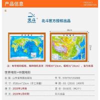 中国地图2020新版世界地图立体地图3d立体凹凸地形图