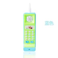 儿童大哥大手机玩具宝宝益智早教学习数字音乐电话 蓝色(送电池)