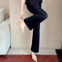 2021新款夏装减龄雪纺拼接两件套时尚名媛气质女神范职业套装女潮 单件黑色长裤 S 建议80-95斤