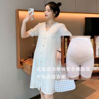 2021新款孕妇装春夏装小香风娃娃领孕妇连衣裙时尚孕妇裙子长款 单独安全裤 M