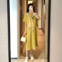 孕妇装夏装2021新款韩版孕妇连衣裙夏装宽松大码裙子洋气孕妇裙夏 黄色 M