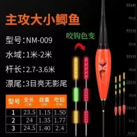 咬钩变色鱼漂夜光漂小短漂夜钓浅水超短鲫鱼高灵敏纳米电子漂浮漂 NM-009一号 咬钩变色单支配一粒电池